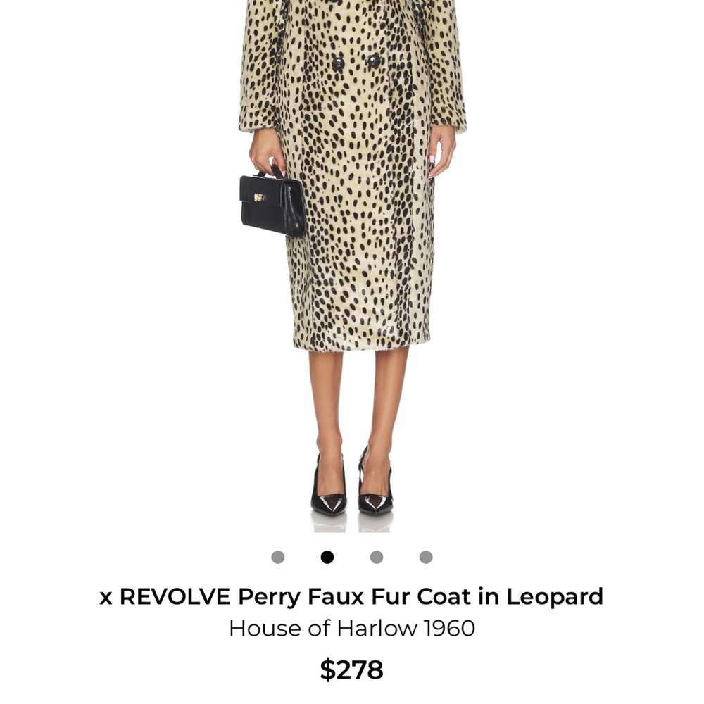 X-Revolve House Of Harlow 1960 Perry Faux Fur Leopard Coat XXS - Picture 15 of 15